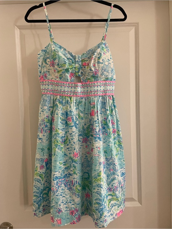Lilly Pulitzer Dresses & Skirts - Light Blue Floral Sundress with Pink Accents